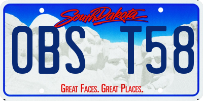 SD license plate 0BST58