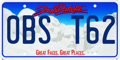 SD license plate 0BST62