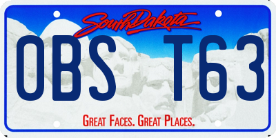 SD license plate 0BST63