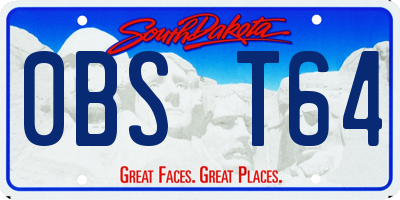 SD license plate 0BST64