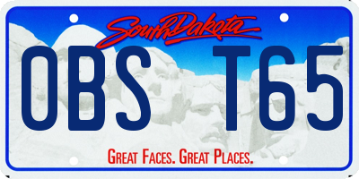 SD license plate 0BST65