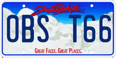 SD license plate 0BST66