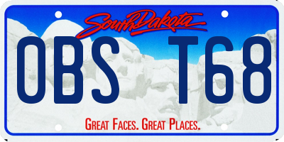 SD license plate 0BST68