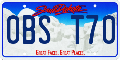 SD license plate 0BST70