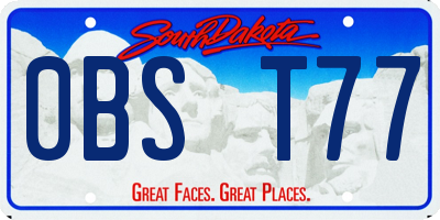 SD license plate 0BST77