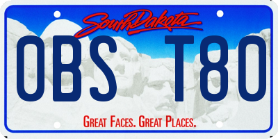 SD license plate 0BST80