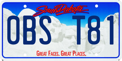 SD license plate 0BST81