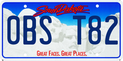 SD license plate 0BST82
