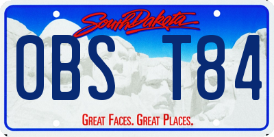 SD license plate 0BST84