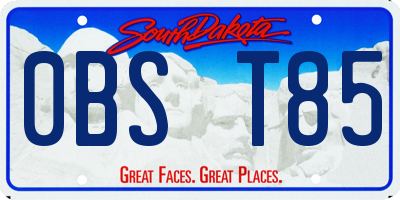 SD license plate 0BST85