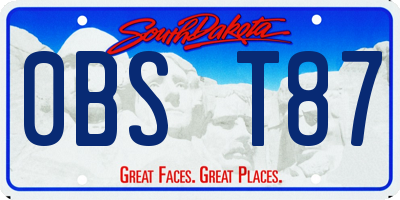 SD license plate 0BST87