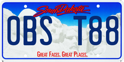 SD license plate 0BST88