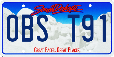 SD license plate 0BST91