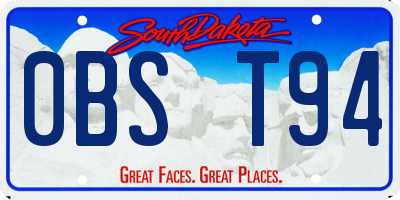 SD license plate 0BST94