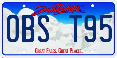 SD license plate 0BST95
