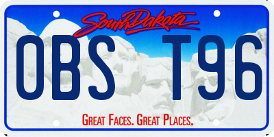 SD license plate 0BST96