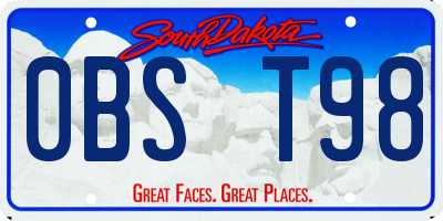 SD license plate 0BST98