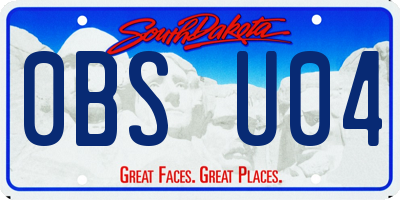 SD license plate 0BSU04