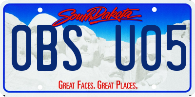 SD license plate 0BSU05