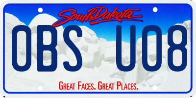 SD license plate 0BSU08