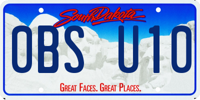 SD license plate 0BSU10