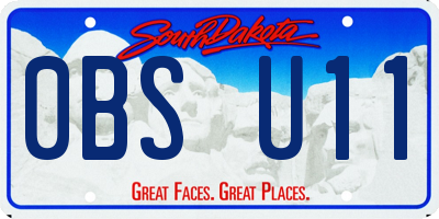 SD license plate 0BSU11