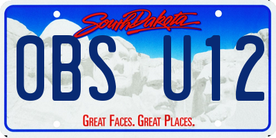 SD license plate 0BSU12