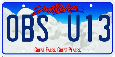 SD license plate 0BSU13