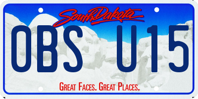 SD license plate 0BSU15