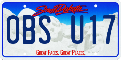 SD license plate 0BSU17