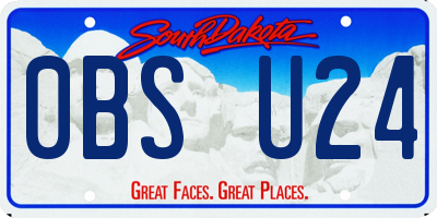 SD license plate 0BSU24