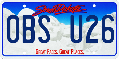 SD license plate 0BSU26