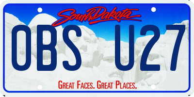 SD license plate 0BSU27