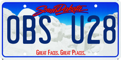 SD license plate 0BSU28