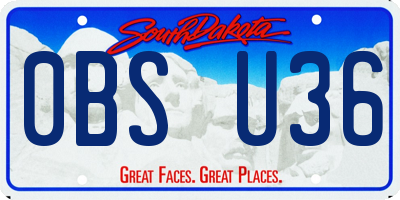 SD license plate 0BSU36
