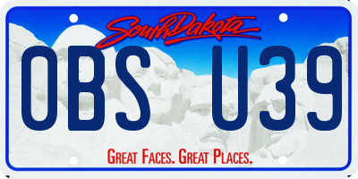 SD license plate 0BSU39