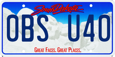 SD license plate 0BSU40