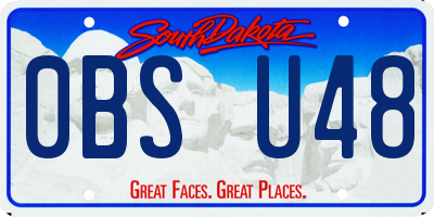 SD license plate 0BSU48