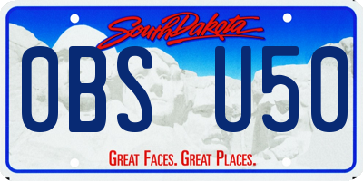 SD license plate 0BSU50