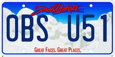 SD license plate 0BSU51