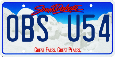 SD license plate 0BSU54