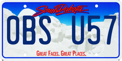 SD license plate 0BSU57