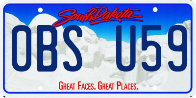 SD license plate 0BSU59