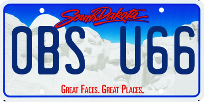 SD license plate 0BSU66