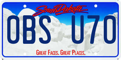 SD license plate 0BSU70