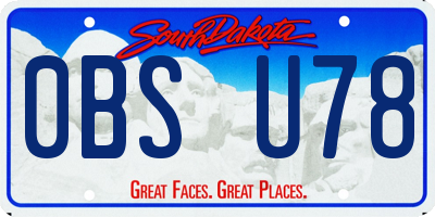 SD license plate 0BSU78