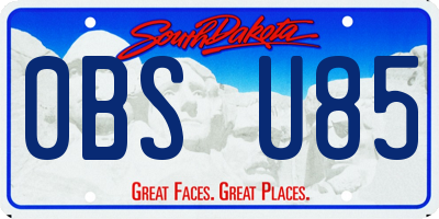 SD license plate 0BSU85
