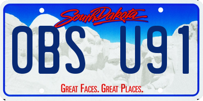 SD license plate 0BSU91