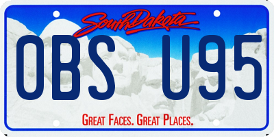 SD license plate 0BSU95