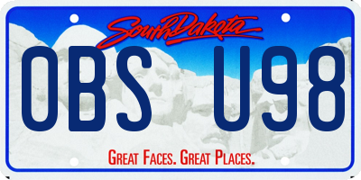 SD license plate 0BSU98